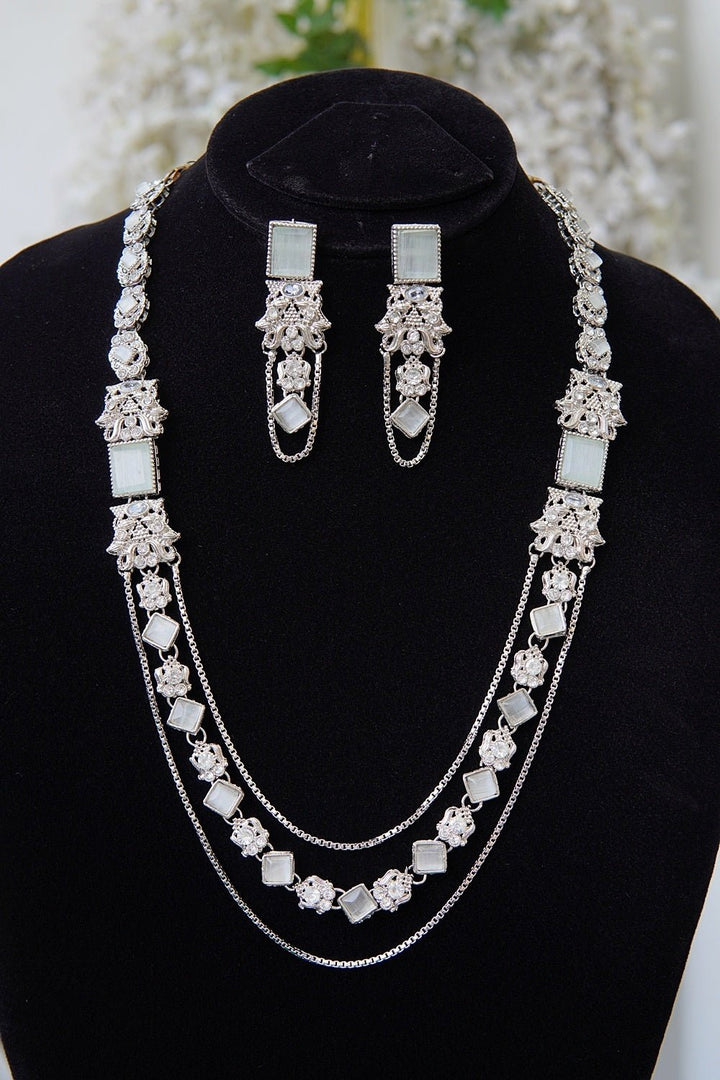Turkish Double Chain Stones Mala Set - RS ZEVARS
