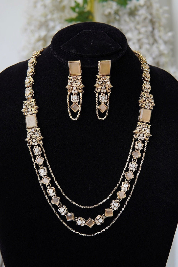 Turkish Double Chain Stones Mala Set - RS ZEVARS