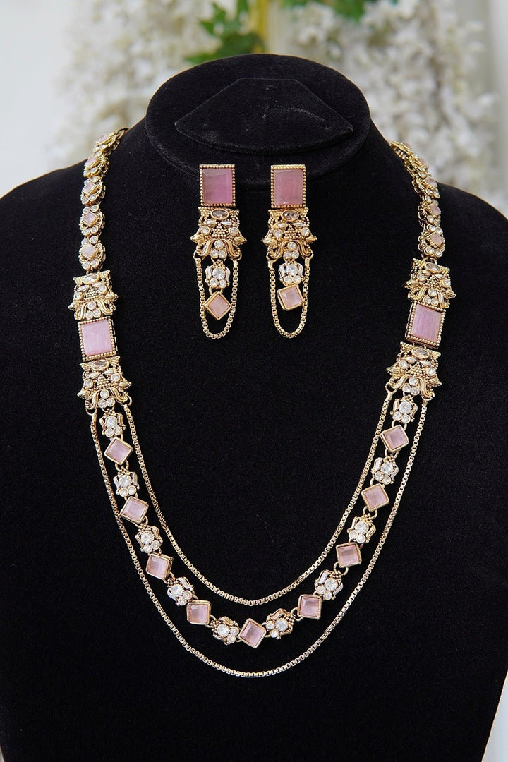 Turkish Double Chain Stones Mala Set - RS ZEVARS