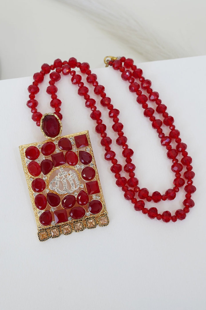 Turkish Gem & Stones Calligraphy Pendant - RS ZEVARS