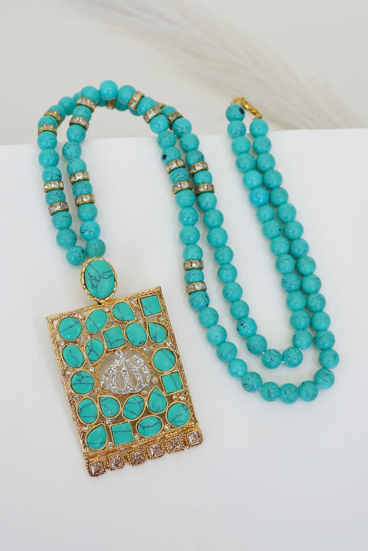 Turkish Gem & Stones Calligraphy Pendant - RS ZEVARS