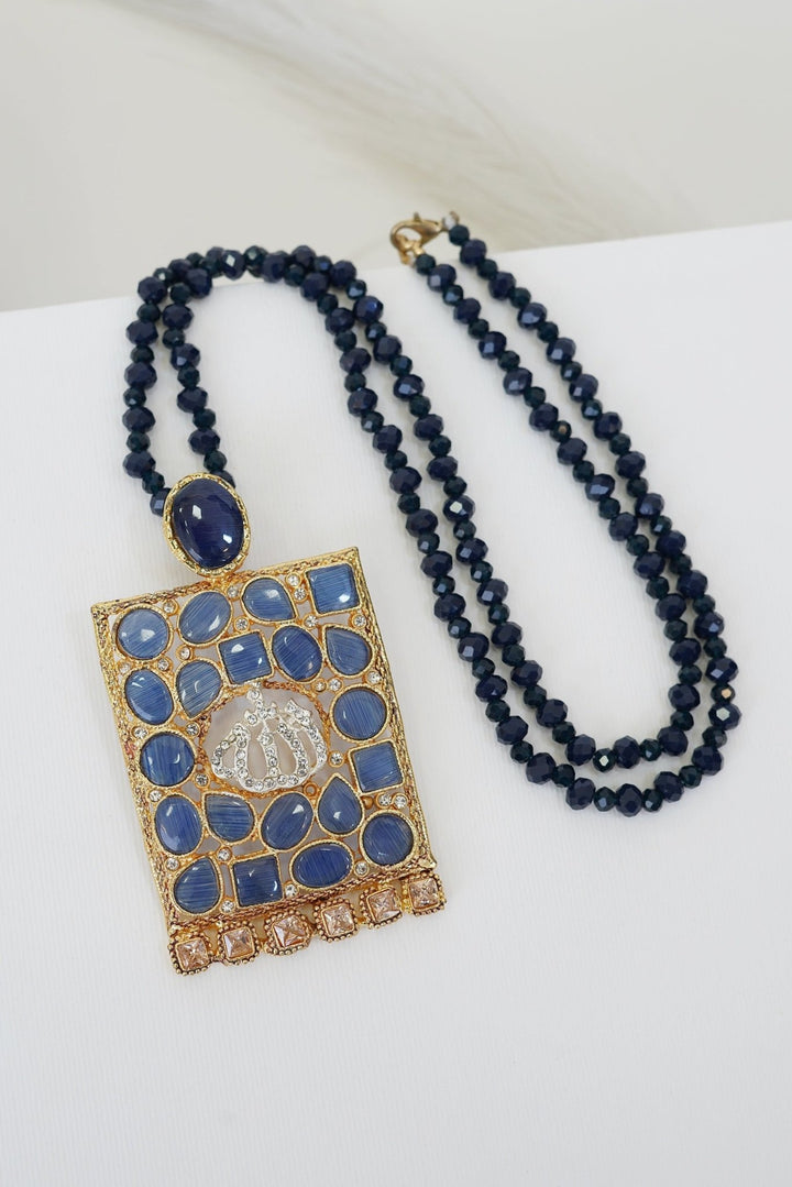 Turkish Gem & Stones Calligraphy Pendant - RS ZEVARS