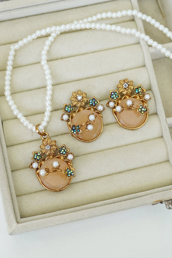 Turkish Gemstone Locket Set - RS ZEVARS