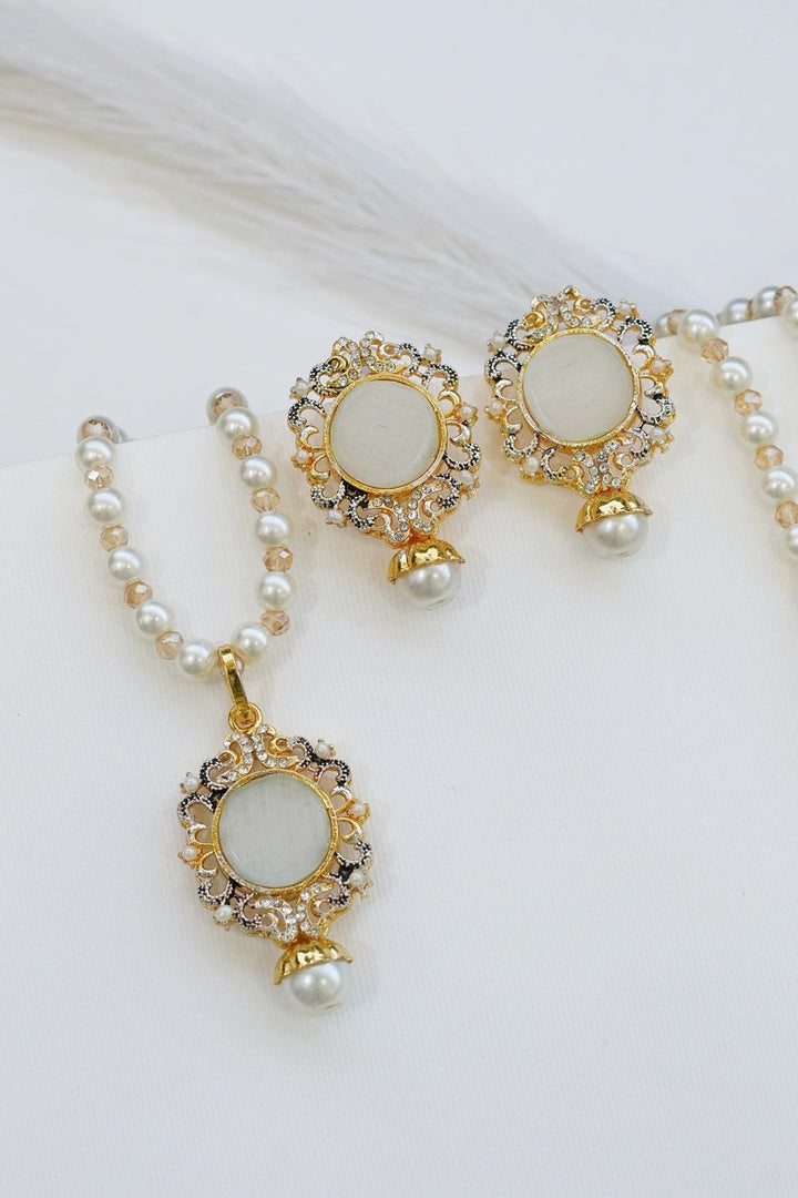 Turkish Gemstone Pendant Locket Set - RS ZEVARS