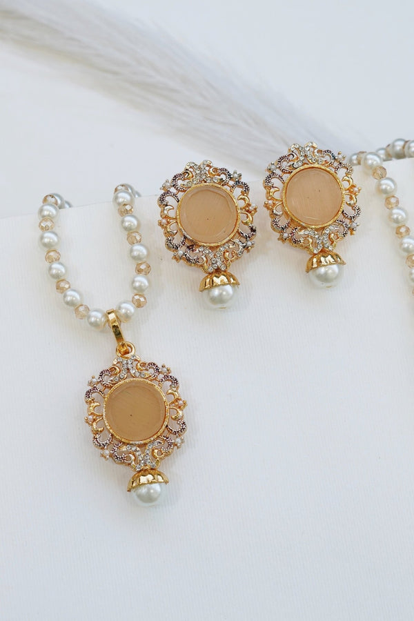 Turkish Gemstone Pendant Locket Set - RS ZEVARS