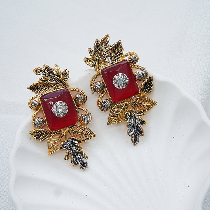 Turkish Gemstone Studded Earrings - RS ZEVARS