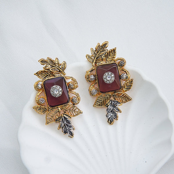 Turkish Gemstone Studded Earrings - RS ZEVARS