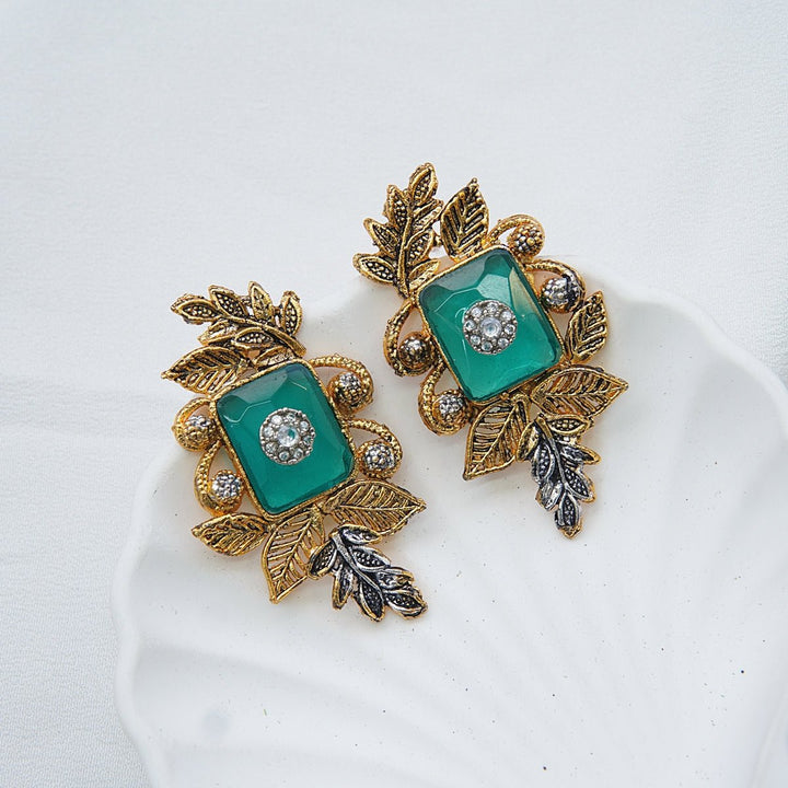 Turkish Gemstone Studded Earrings - RS ZEVARS