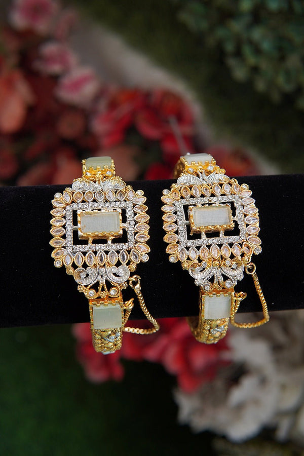 Turkish Gemstone & Zircons Karay Pair - RS ZEVARS