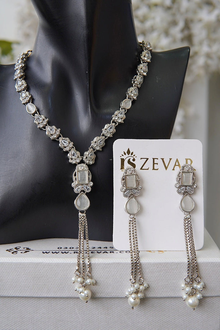 Turkish Gemstones Latkan Necklace Set - RS ZEVARS