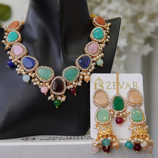 Turkish Gemstones Necklace Set - RS ZEVARS