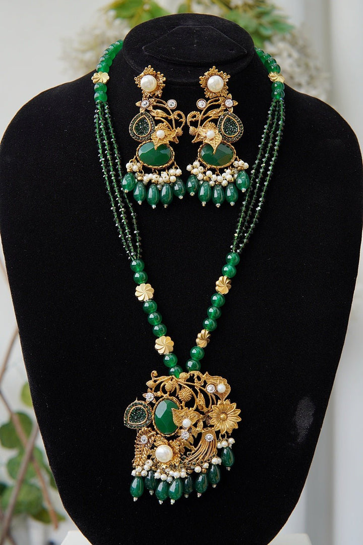 Turkish Gemstones Pendant Mala Set - RS ZEVARS