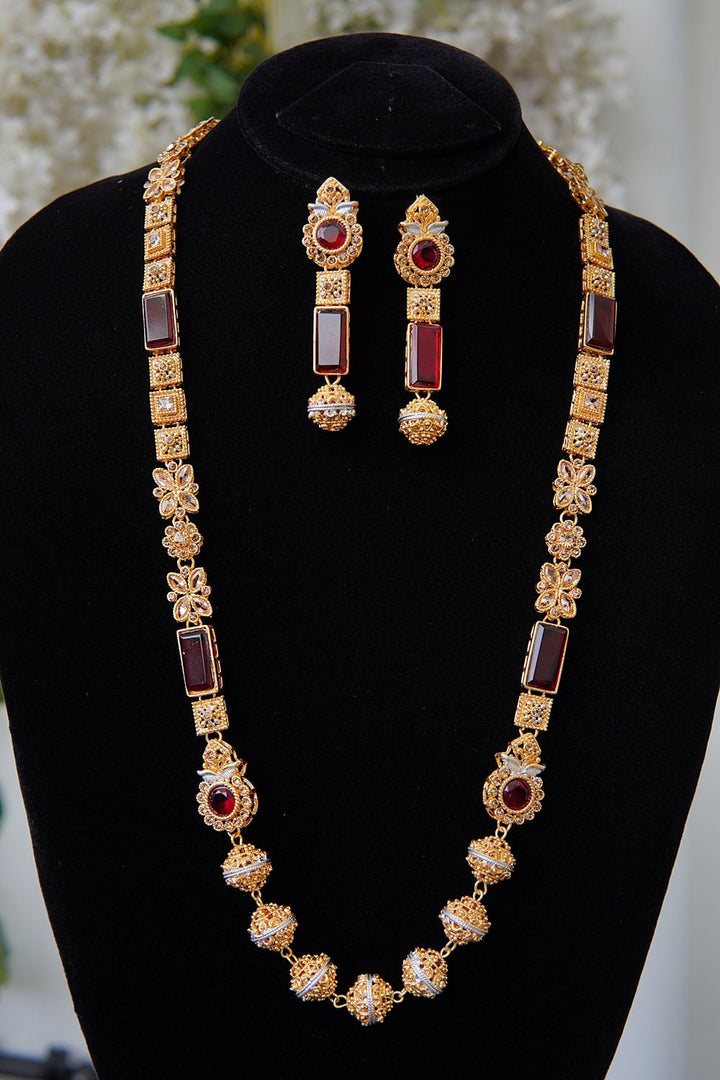 Turkish Gemstones Raj Mala Set - RS ZEVARS