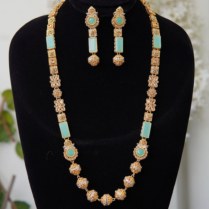 Turkish Gemstones Raj Mala Set - RS ZEVARS