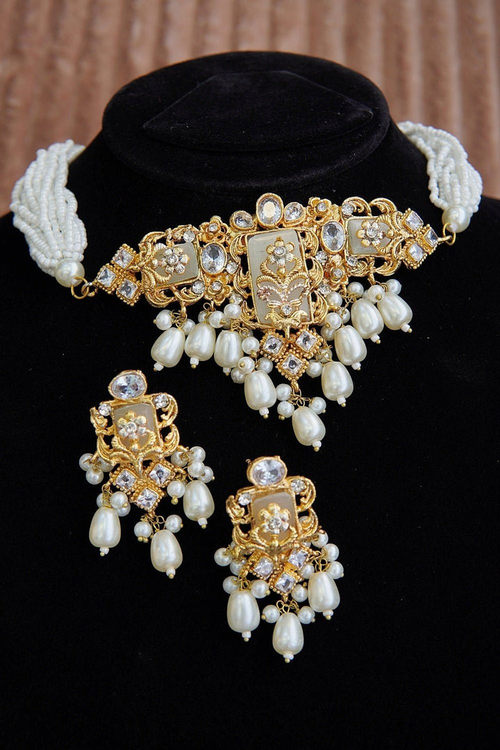 Turkish Half Pearl Guluband Set - RS ZEVARS