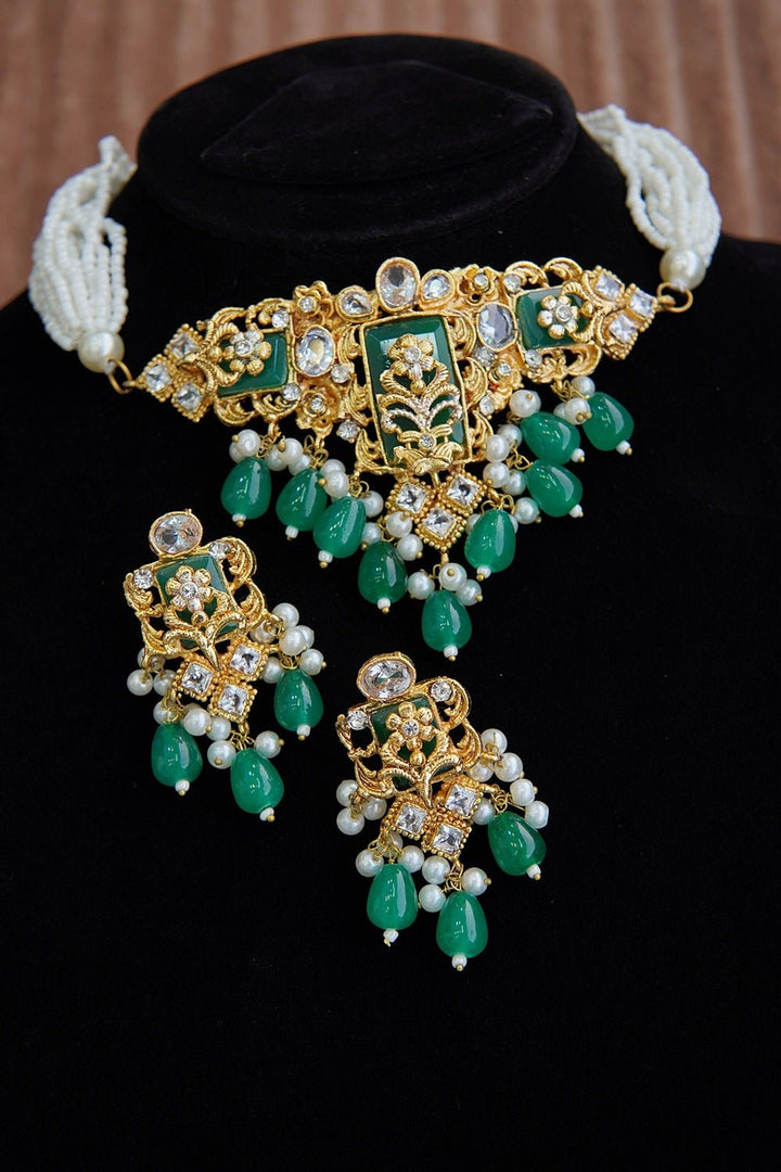 Turkish Half Pearl Guluband Set - RS ZEVARS
