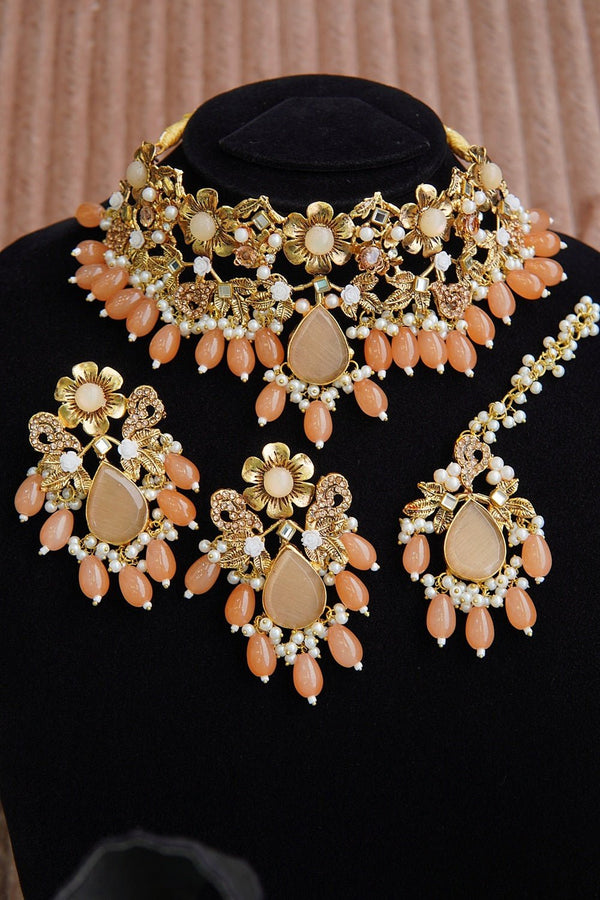 Turkish Handmade Mini Bridal Collar Set - RS ZEVARS
