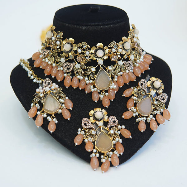 Turkish Handmade Mini Bridal Collar Set - RS ZEVARS