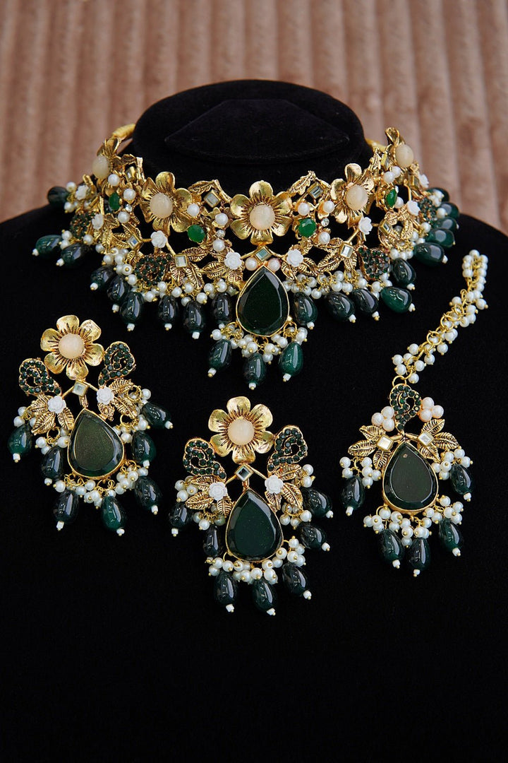 Turkish Handmade Mini Bridal Collar Set - RS ZEVARS