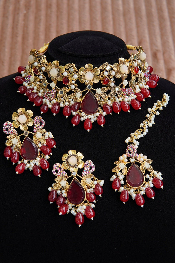 Turkish Handmade Mini Bridal Collar Set - RS ZEVARS