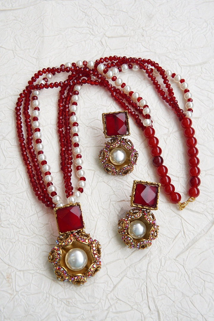 Turkish Long Mala Pendent Set - RS ZEVARS