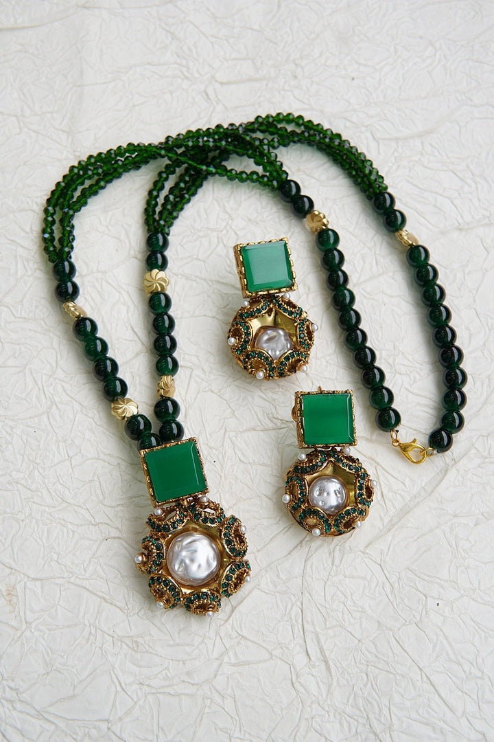 Turkish Long Mala Pendent Set - RS ZEVARS