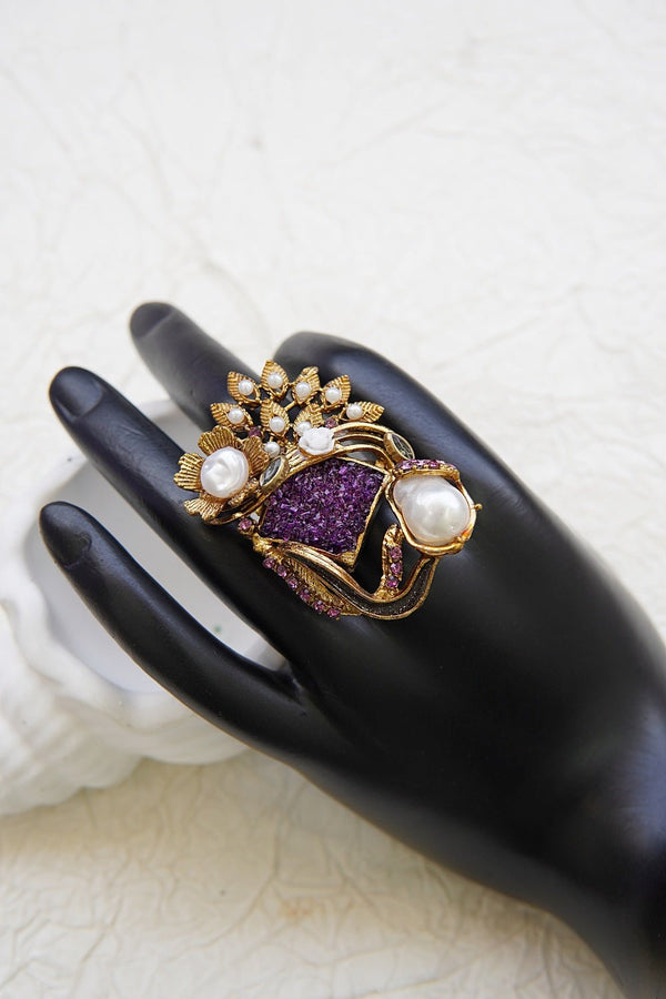 Turkish Mother Pearl Crushed Rings - RS ZEVARS