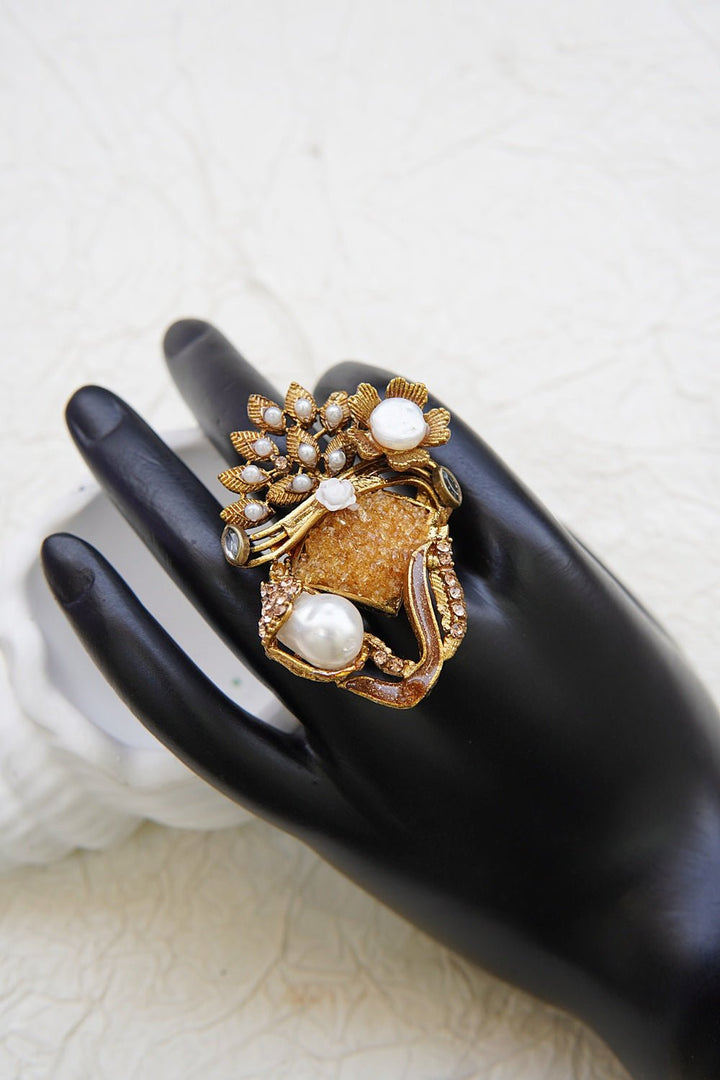 Turkish Mother Pearl Crushed Rings - RS ZEVARS