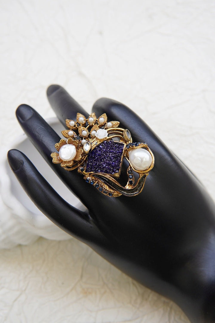 Turkish Mother Pearl Crushed Rings - RS ZEVARS