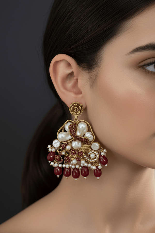 Turkish Mother Pearl Earrings - RS ZEVARS