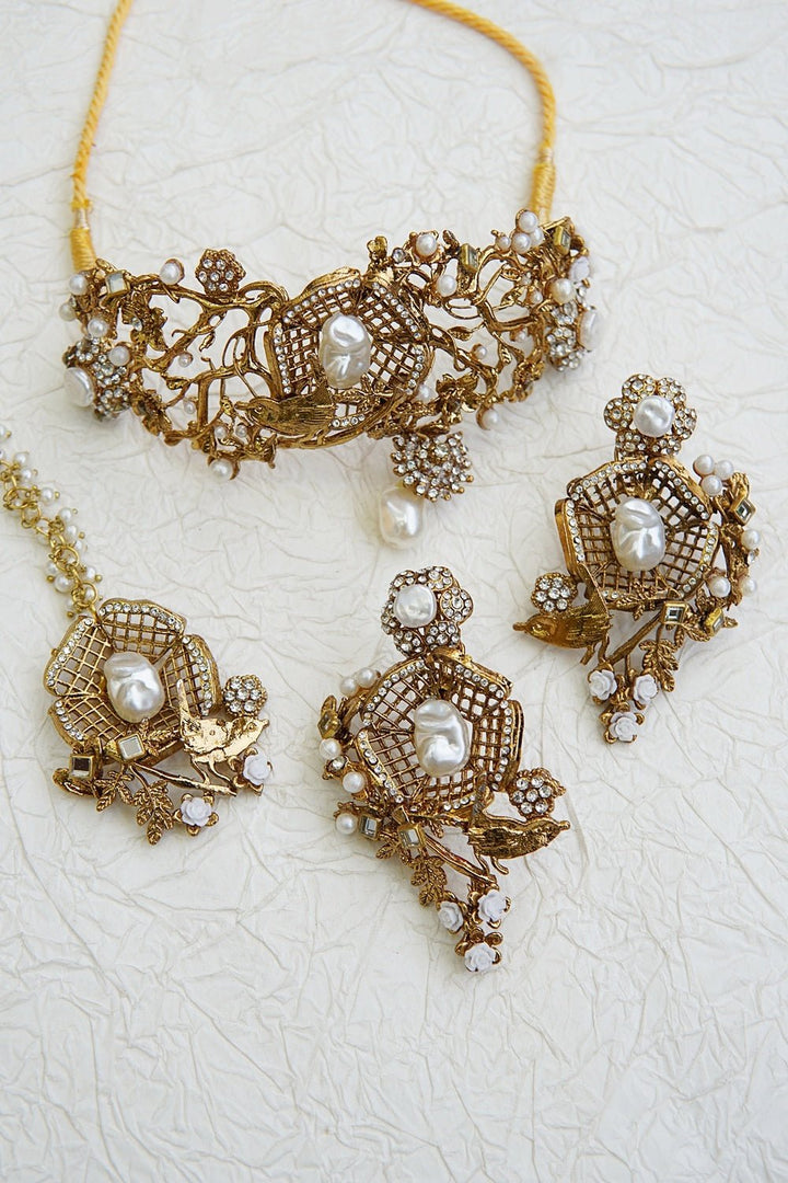 Turkish Mother Pearl Ornate Birdcage Bridal - RS ZEVARS