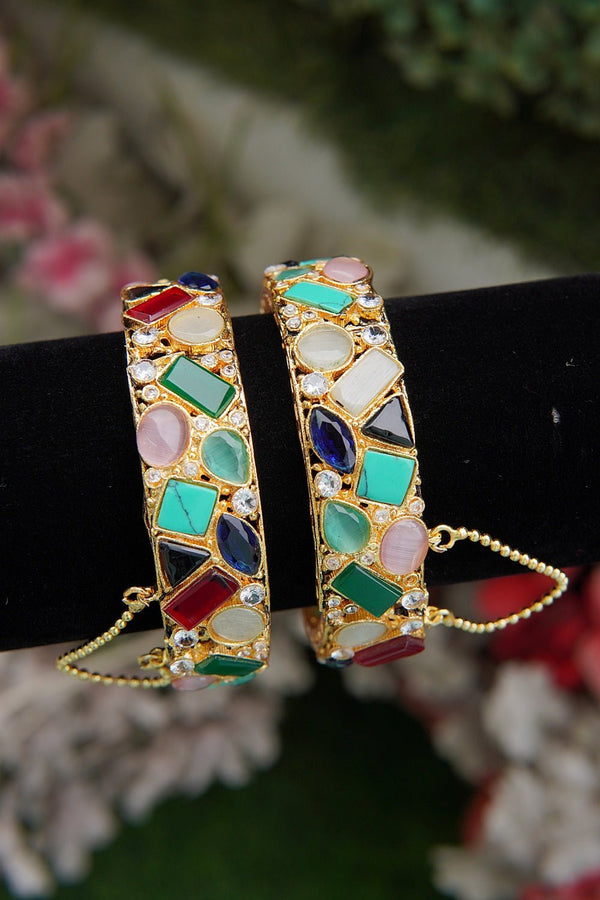Turkish Semi - Gems Kangan Pair - RS ZEVARS