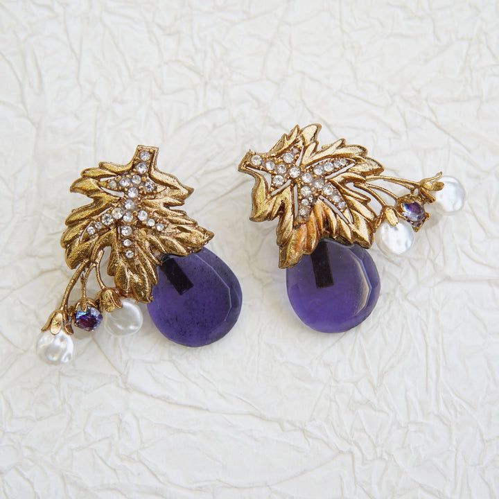 Turkish Semi - Gemstones Designer Earrings - RS ZEVARS