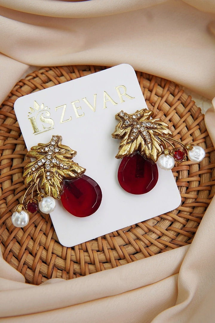 Turkish Semi - Gemstones Designer Earrings - RS ZEVARS