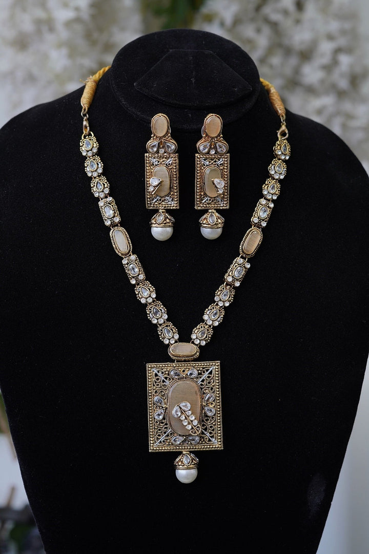 N2039 Turkish Stylish Necklace Set - RS ZEVARS
