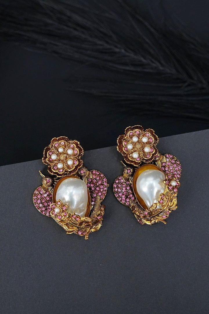 Turkish Vintage Pearl Filigree Earrings - RS ZEVARS