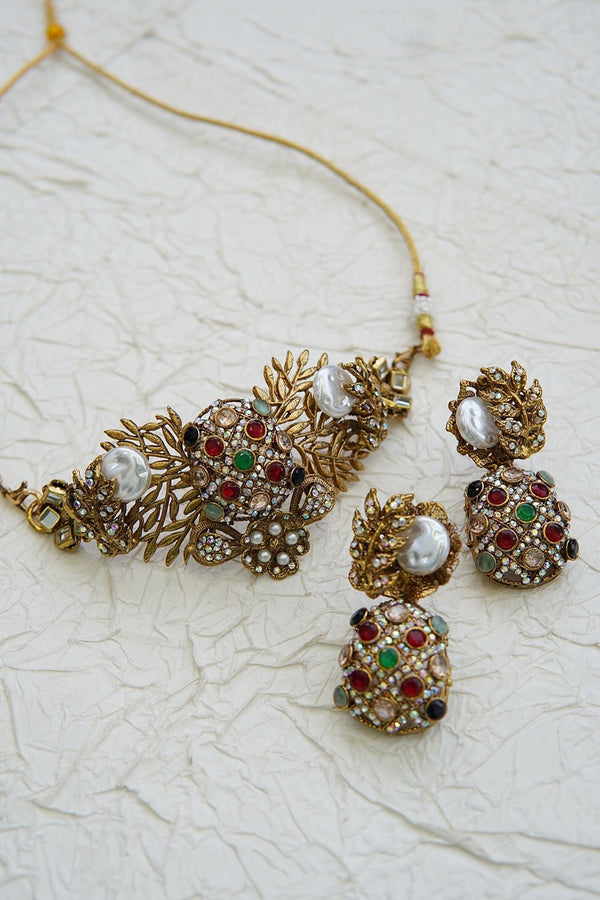 Zamrud Zari Antique Choker Set - RS ZEVARS