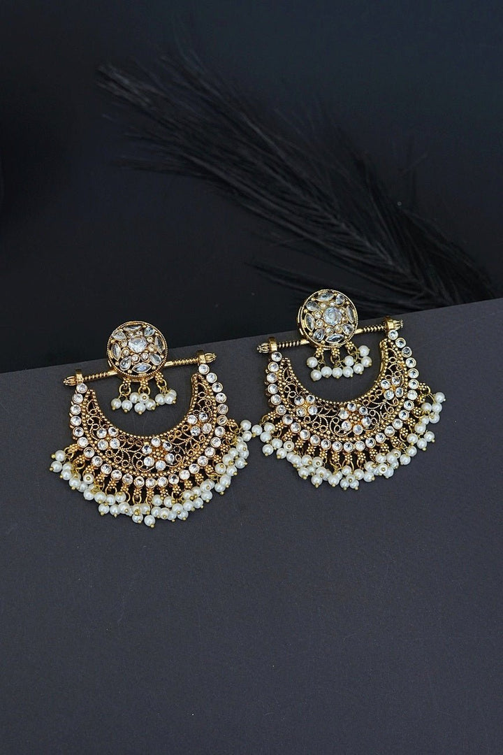 Zeenat Crescent Bali Earrings - RS ZEVARS