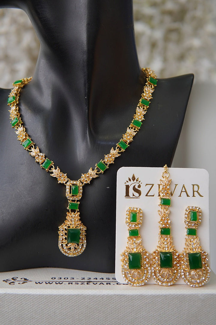 Zirconia Cuts Style Necklace Set - RS ZEVARS