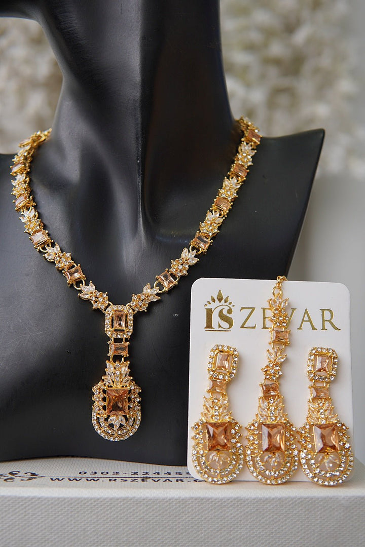 Zirconia Cuts Style Necklace Set - RS ZEVARS