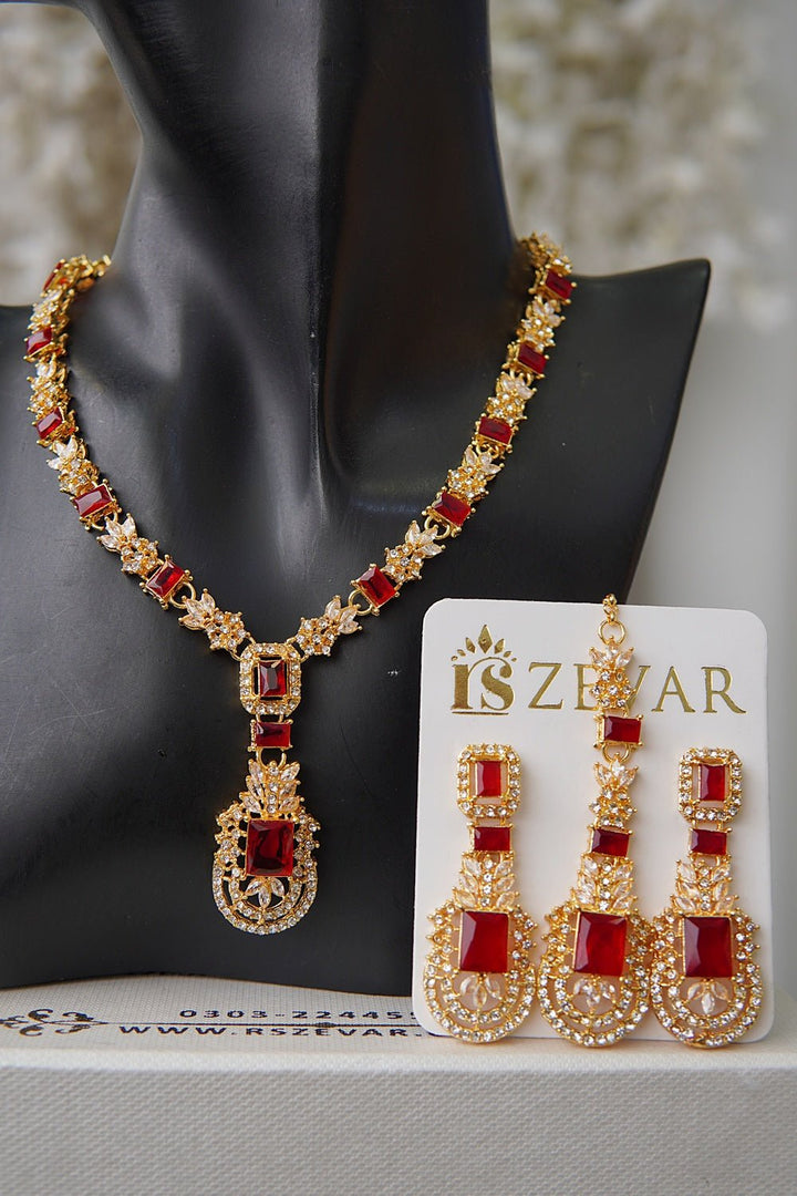 Zirconia Cuts Style Necklace Set - RS ZEVARS