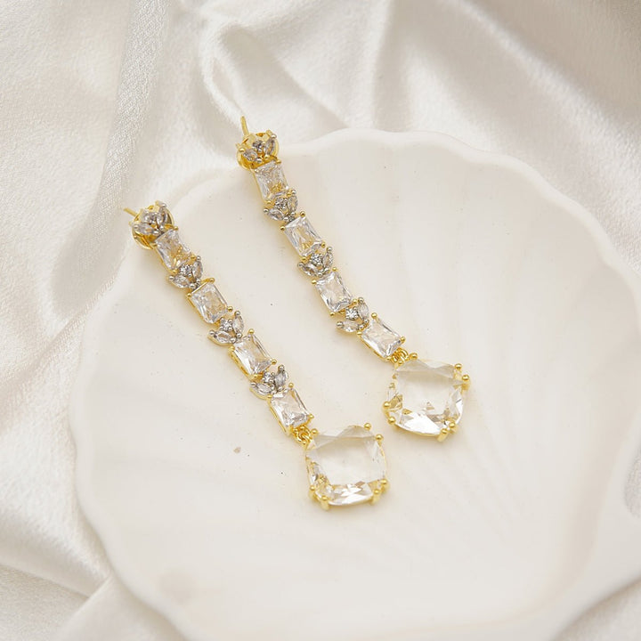 Zirconia Diamonds Long Earrings - RS ZEVARS