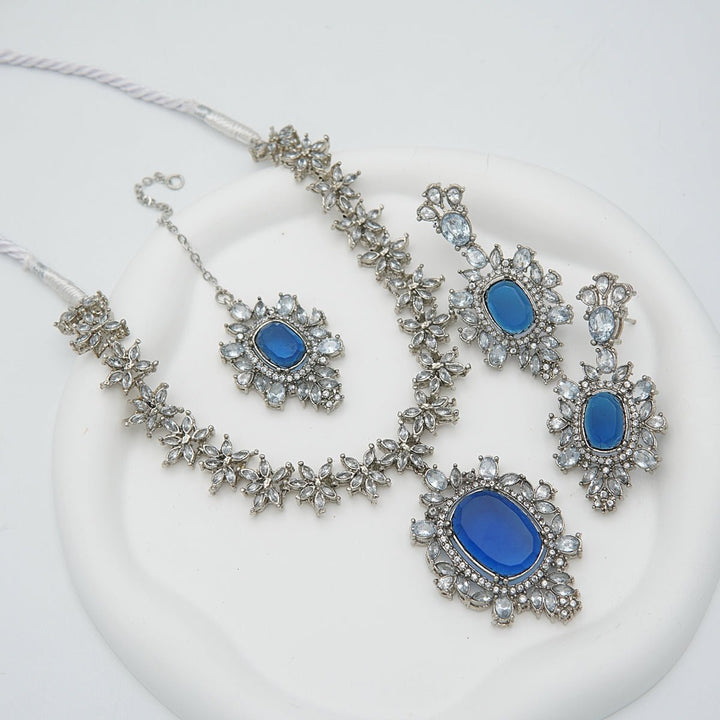 Zirconia Doubled & Egyptian Necklace Set - RS ZEVARS