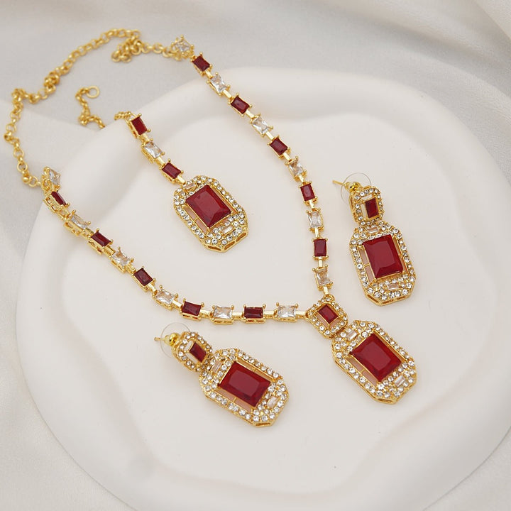 Zirconia Elegance Necklace Set - RS ZEVARS