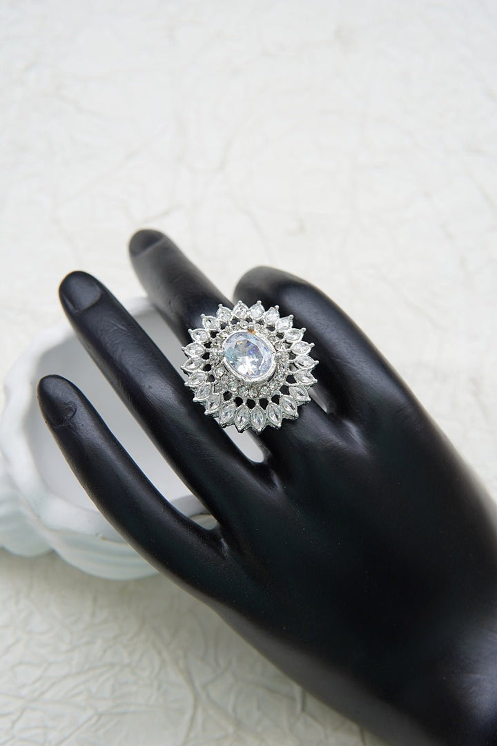 Zirconia Gemstone Adjustable Ring - RS ZEVARS