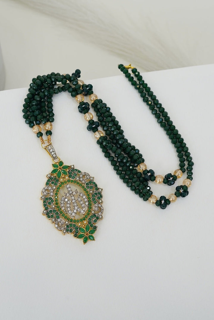 Zirconia Gold Plated Calligraphy Allah Pendent - RS ZEVARS