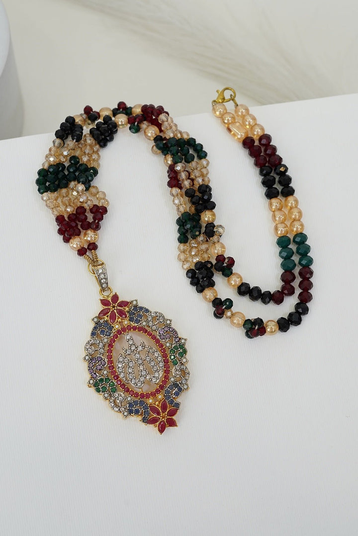 Zirconia Gold Plated Calligraphy Allah Pendent - RS ZEVARS