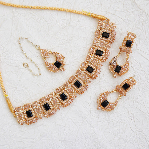 Zirconia Gold Plated Guluband Set - RS ZEVARS