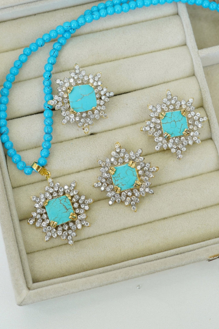 Zirconia Locket Set With Ring - RS ZEVARS