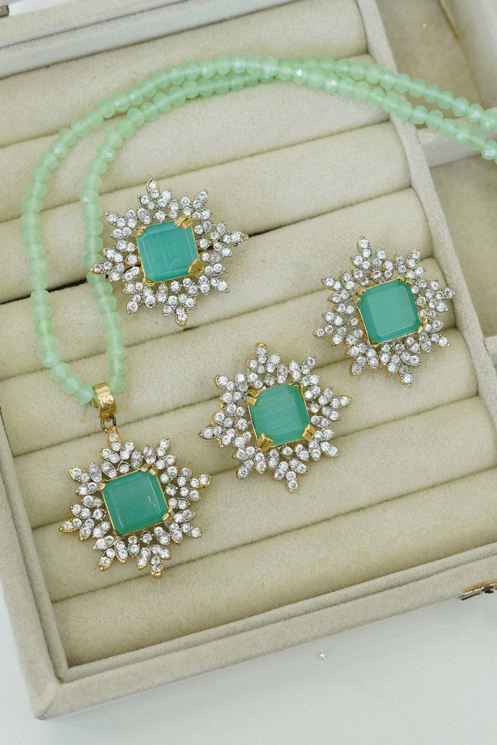 Zirconia Locket Set With Ring - RS ZEVARS